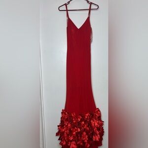 Elegant Red Maxi Skirt